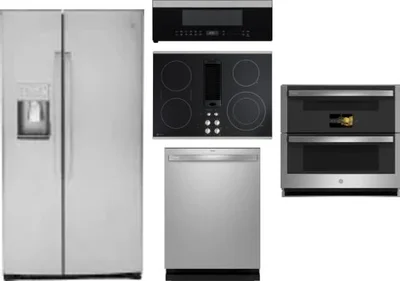 5 Piece Package Includes Refrigerator, Cooktop, Wall Oven, Microwave And Dishwasher